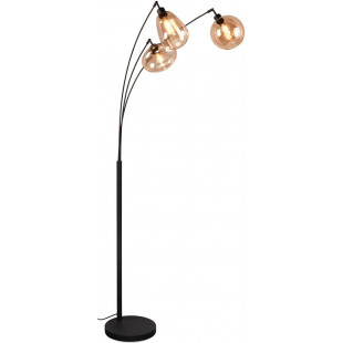 Lampa łukowa Lumina bursztynowy / czarny mat do salonu, sypialni czy gabinetu