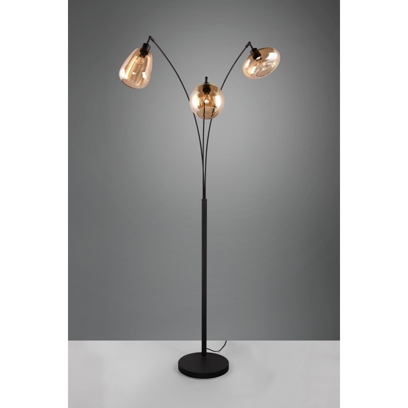 Lumina Trio: Lampa podłogowa z 3 szklanymi kloszami | Retro Design
