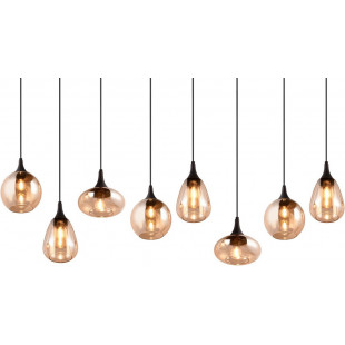 Lumina: Lampa wisząca 8 kloszy, bursztynowa/czarna | Trio