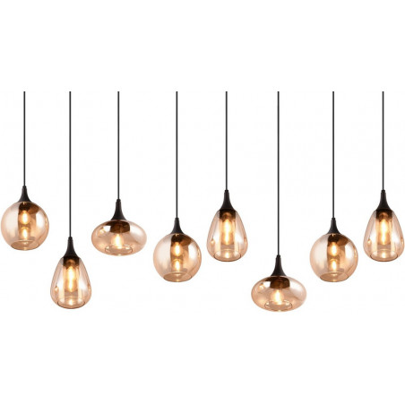 Lumina: Lampa wisząca 8 kloszy, bursztynowa/czarna | Trio
