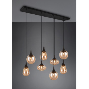 Lumina: Lampa wisząca 8 kloszy, bursztynowa/czarna | Trio