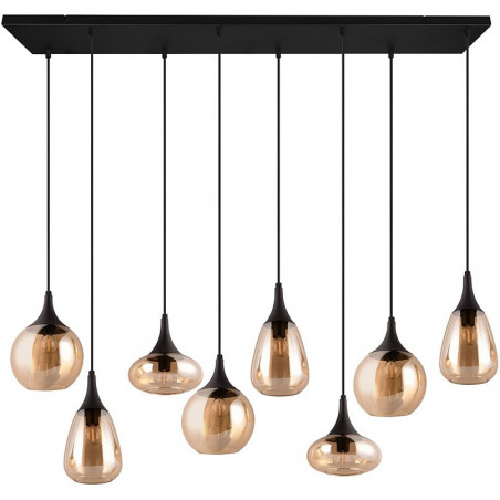 Lumina: Lampa wisząca 8 kloszy, bursztynowa/czarna | Trio