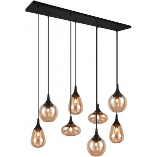 Lumina: Lampa wisząca 8 kloszy, bursztynowa/czarna | Trio