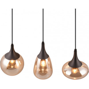 Lampa wisząca Trio Lumina | 3 klosze szklane, bursztyn |