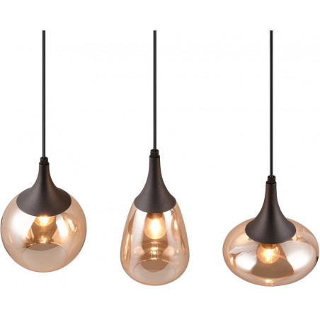 Lampa wisząca Trio Lumina | 3 klosze szklane, bursztyn |
