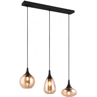 Lampa wisząca Trio Lumina | 3 klosze szklane, bursztyn |