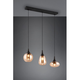 Lampa wisząca Trio Lumina | 3 klosze szklane, bursztyn |