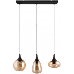 Lampa wisząca Trio Lumina | 3 klosze szklane, bursztyn |