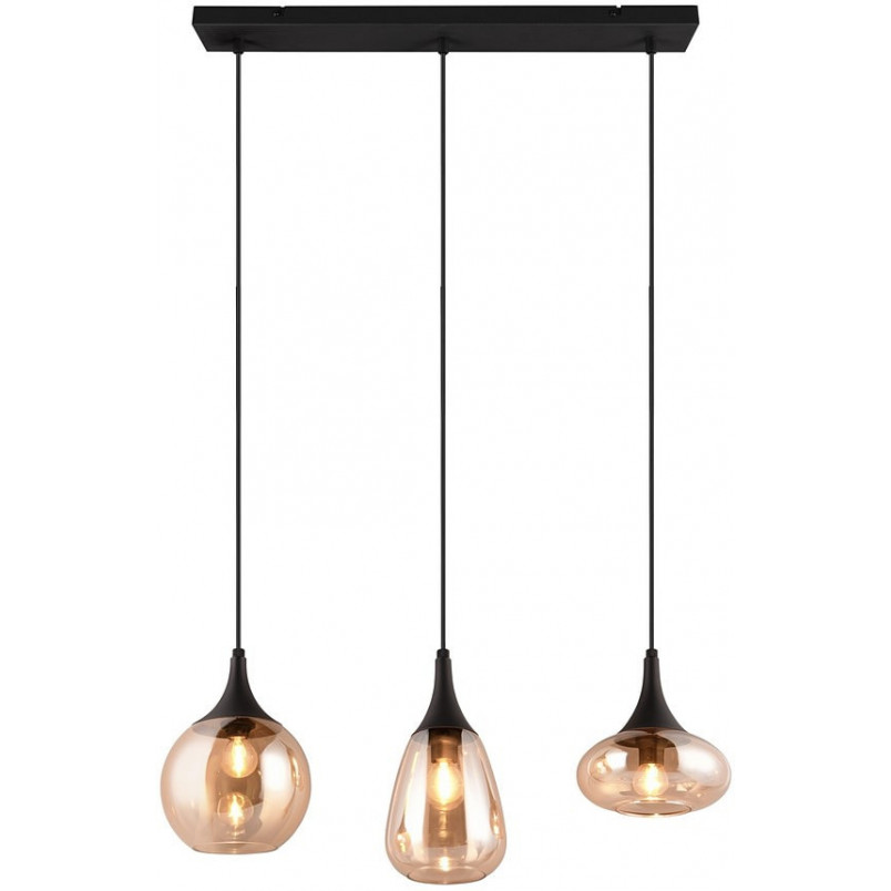 Lampa wisząca Trio Lumina | 3 klosze szklane, bursztyn |