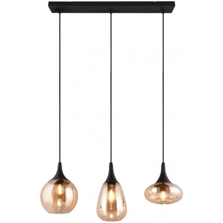 Lampa wisząca Trio Lumina | 3 klosze szklane, bursztyn |