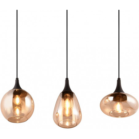 Lampa wisząca Trio Lumina | 3 klosze szklane, bursztyn |