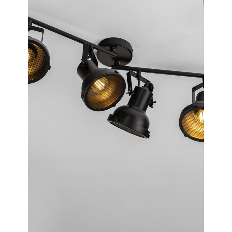 Reflektor sufitowy industrialny Sidero IV czarny - Decolab24