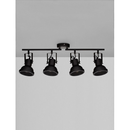 Reflektor sufitowy industrialny Sidero IV czarny - Decolab24