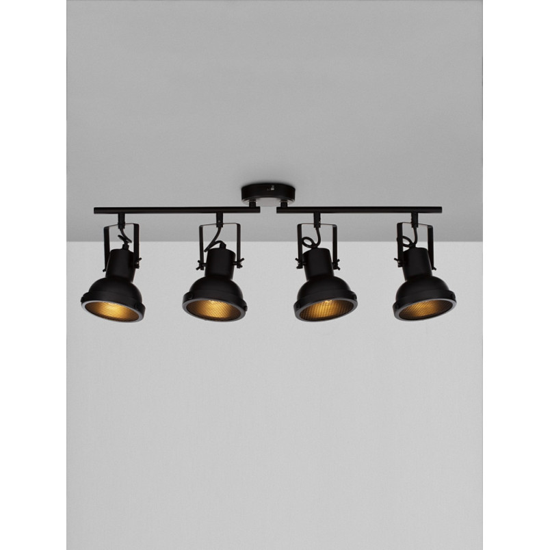 Reflektor sufitowy industrialny Sidero IV czarny - Decolab24