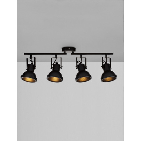 Reflektor sufitowy industrialny Sidero IV czarny - Decolab24