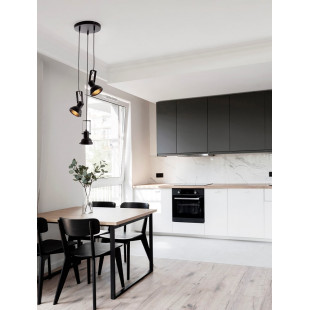 Lampa Wisząca Industrialna Sidero - 3 punkty, Czarny Mat | Decolab24