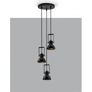Lampa Wisząca Industrialna Sidero - 3 punkty, Czarny Mat | Decolab24