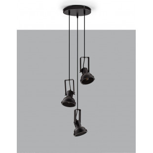 Lampa Wisząca Industrialna Sidero - 3 punkty, Czarny Mat | Decolab24