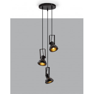 Lampa Wisząca Industrialna Sidero - 3 punkty, Czarny Mat | Decolab24
