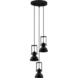 Lampa Wisząca Industrialna Sidero - 3 punkty, Czarny Mat | Decolab24