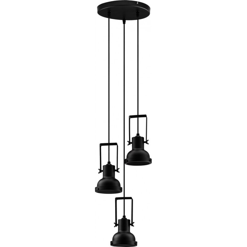 Lampa Wisząca Industrialna Sidero - 3 punkty, Czarny Mat | Decolab24