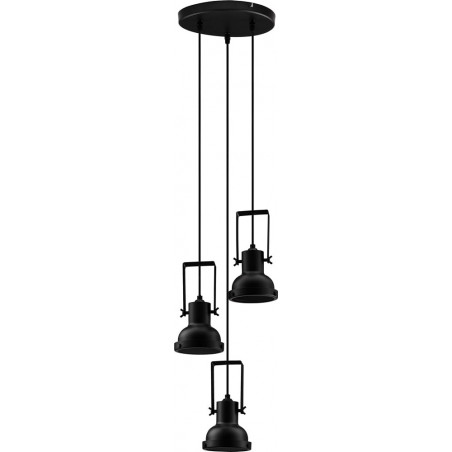 Lampa Wisząca Industrialna Sidero - 3 punkty, Czarny Mat | Decolab24