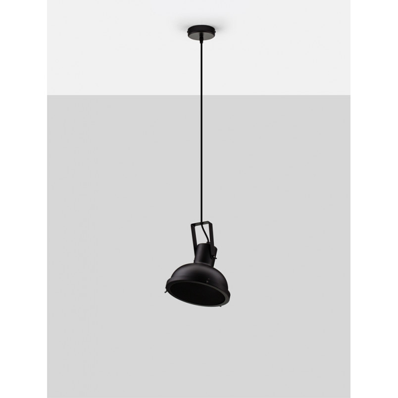 Lampa wisząca industrialna Sidero | Czarny mat | Decolab24