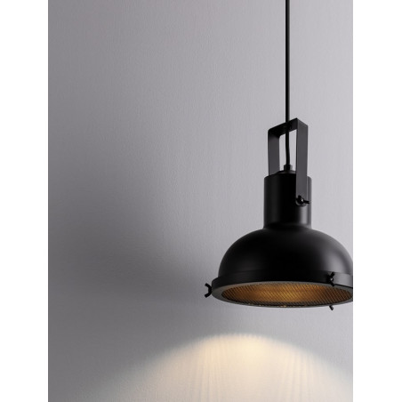 Lampa wisząca industrialna Sidero | Czarny mat | Decolab24