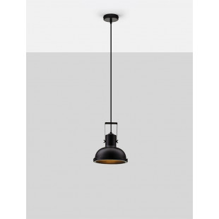 Lampa wisząca industrialna Sidero | Czarny mat | Decolab24