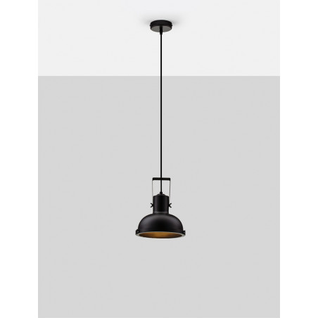 Lampa wisząca industrialna Sidero | Czarny mat | Decolab24