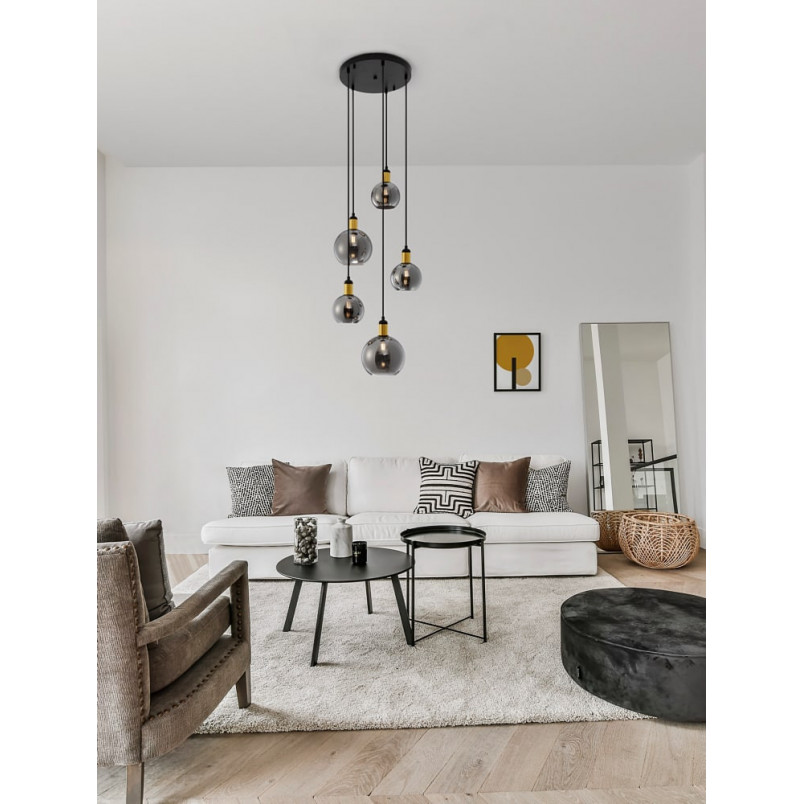 Lampa wisząca Luxes V - szkło dymione, loft | Decolab24