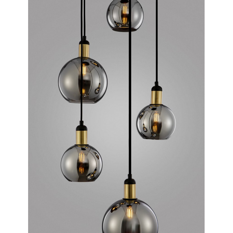 Lampa wisząca Luxes V - szkło dymione, loft | Decolab24