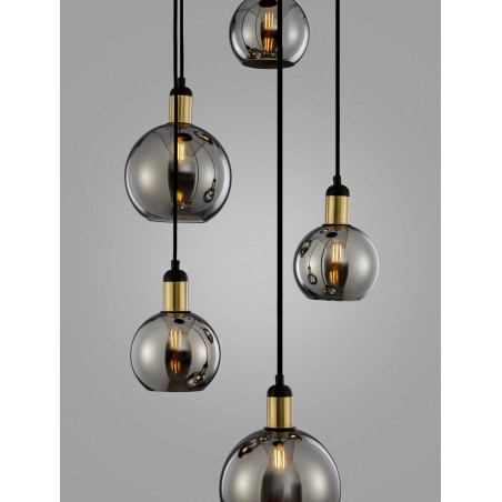 Lampa wisząca Luxes V - szkło dymione, loft | Decolab24