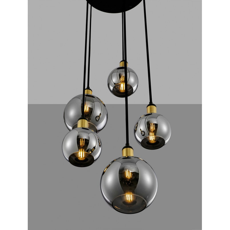 Lampa wisząca Luxes V - szkło dymione, loft | Decolab24