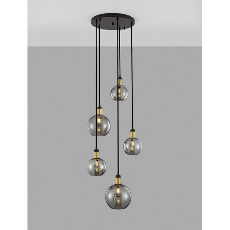 Lampa wisząca Luxes V - szkło dymione, loft | Decolab24