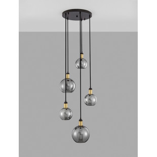 Lampa wisząca szklane kule Luxes V 50cm szkło dymione z efektem lustra
