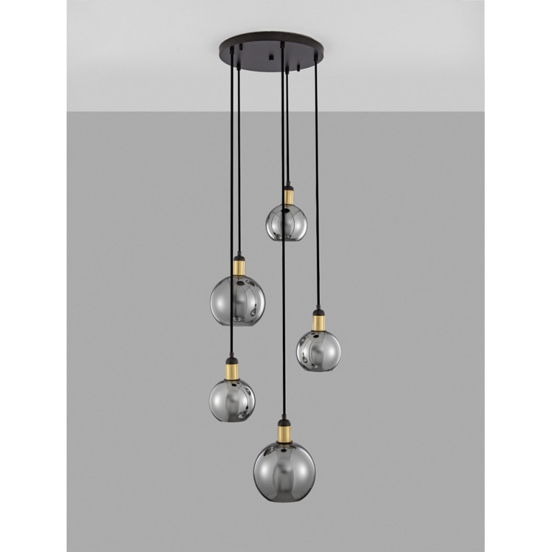 Lampa wisząca Luxes V - szkło dymione, loft | Decolab24