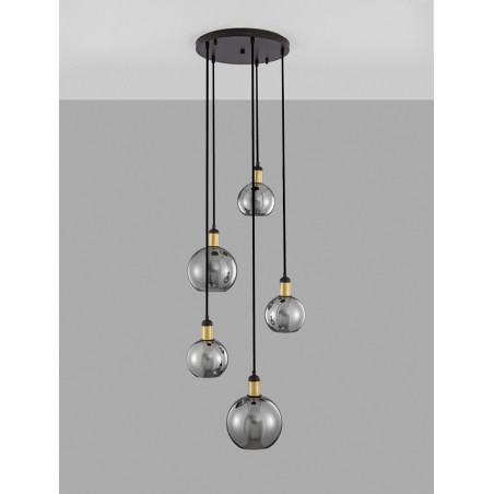 Lampa wisząca Luxes V - szkło dymione, loft | Decolab24