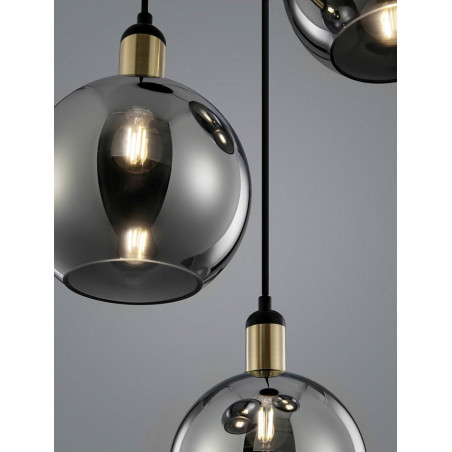 Lampa Wisząca Luxes III - Szkło Dymione, 3xE27 | Decolab24