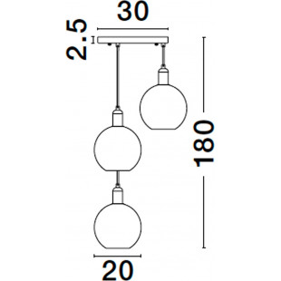 Lampa Wisząca Luxes III - Szkło Dymione, 3xE27 | Decolab24