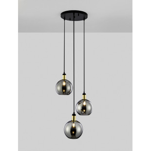 Lampa Wisząca Luxes III - Szkło Dymione, 3xE27 | Decolab24