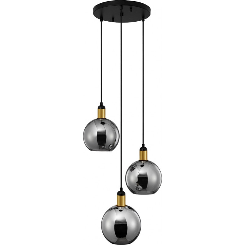 Lampa Wisząca Luxes III - Szkło Dymione, 3xE27 | Decolab24