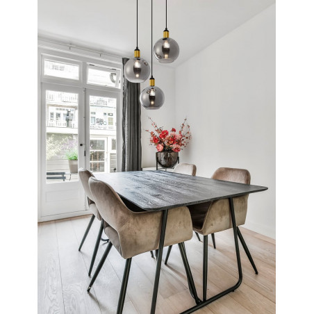 Lampa Wisząca Luxes III - Szkło Dymione, 3xE27 | Decolab24