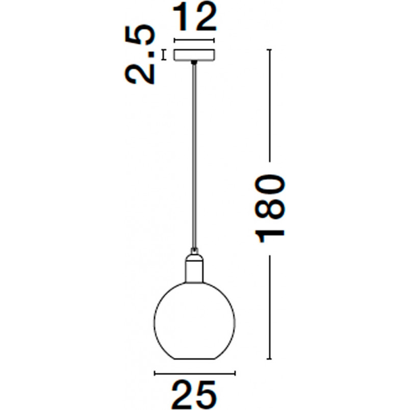Lampa wisząca szklana kula Luxes 25cm - Eleganckie oświetlenie