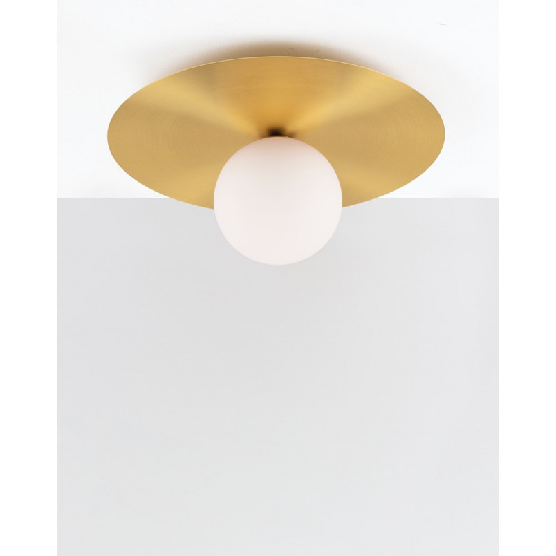 Plafon szklany kula Thoros 40cm | Glamour, biało-złoty | Decolab24
