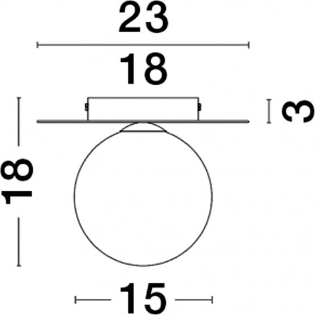 Plafon szklana kula Thoros 23cm | Oświetlenie Glamour