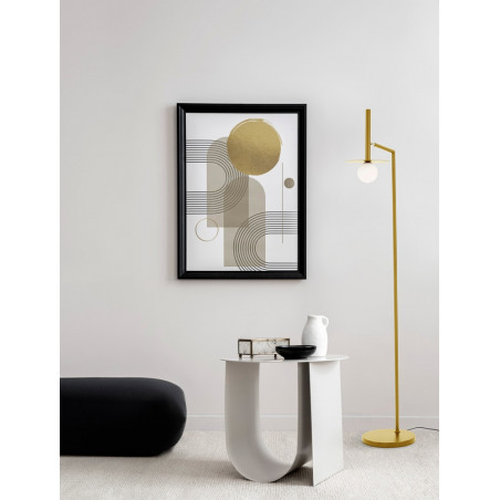 Lampa podłogowa Glamour Morgan - szklana kula biało-złota