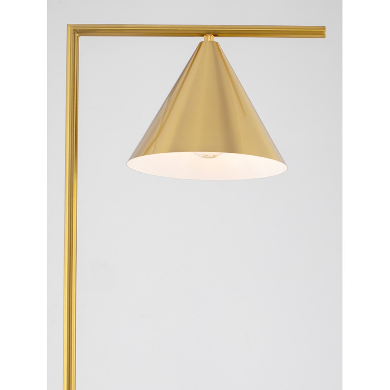 Lampa podłogowa Antipe: Złoty stożek z marmurem | Decolab24
