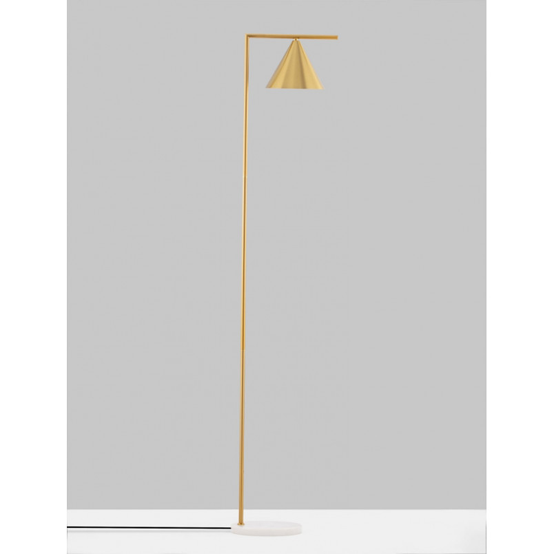 Lampa podłogowa Antipe: Złoty stożek z marmurem | Decolab24