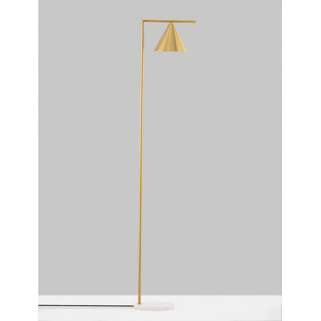 Lampa podłogowa Antipe: Złoty stożek z marmurem | Decolab24